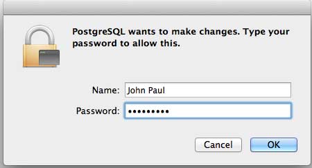 postgresql Password on Mac