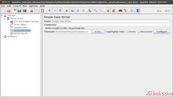 Monitor Simple Data Writer