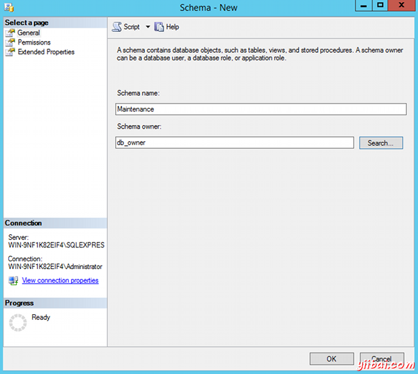 Creating a database schema in SQL Server 2014 Management Studio - 2