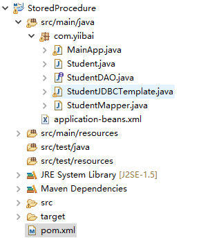 Spring JDBC StoredProcedure类示例