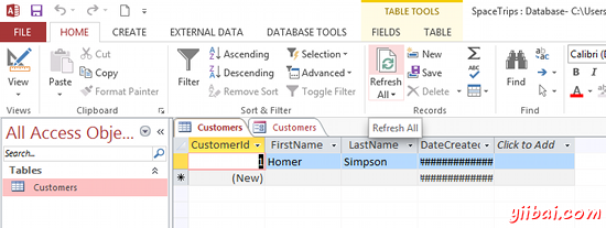 MS Access 2013: Create a form - step 4